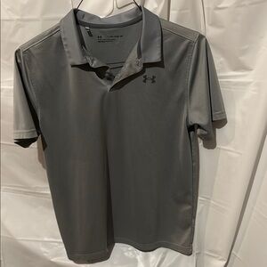 Under Armour Gray Performance Polo Golf Shirt youth XL